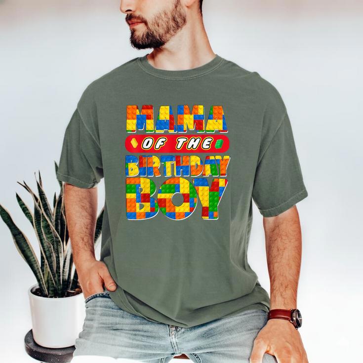 Mom And Dad Mama Birthday Boy Building Bricks Family Party Men's Comfort Colors T-Shirt