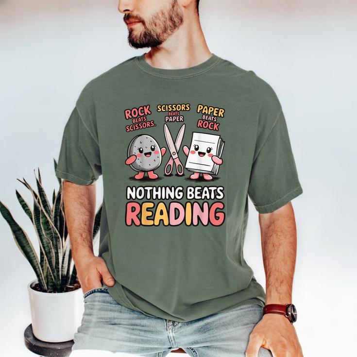 Nothing Goes Beyond Reading Rock Paper Scissors Book Men's Comfort Colors T-Shirt