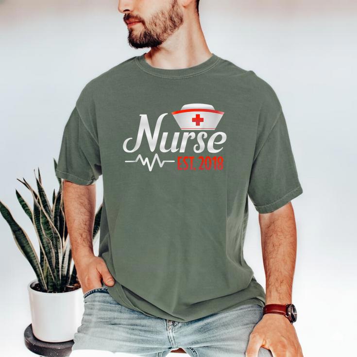 Nurse Nursing School Graduation Est 2018 Shirt Men's Comfort Colors T-Shirt