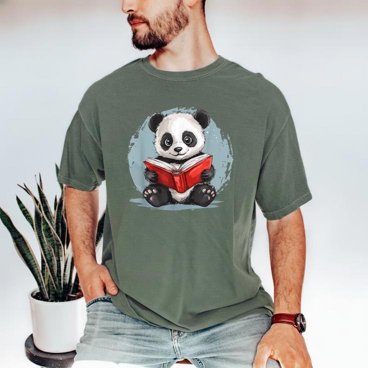 Panda With Book For Reading Enthusiasts Men's Comfort Colors T-Shirt