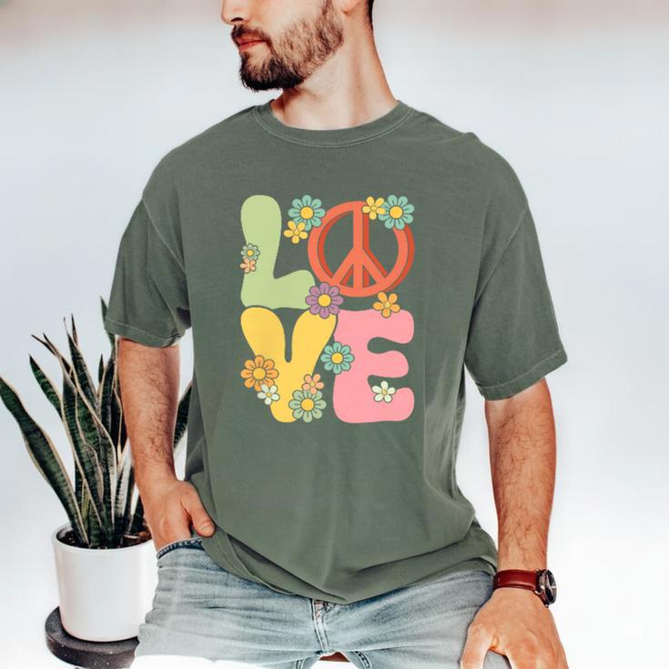 Peace Sign Love Groovy Vibes Costume Nostalgia 1980s Fashion Men's Comfort Colors T-Shirt