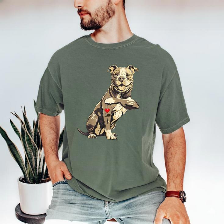 Pitbull I Love Dad Pit Bull Terrier Pettie Dog Owner Father Men's Comfort Colors T-Shirt