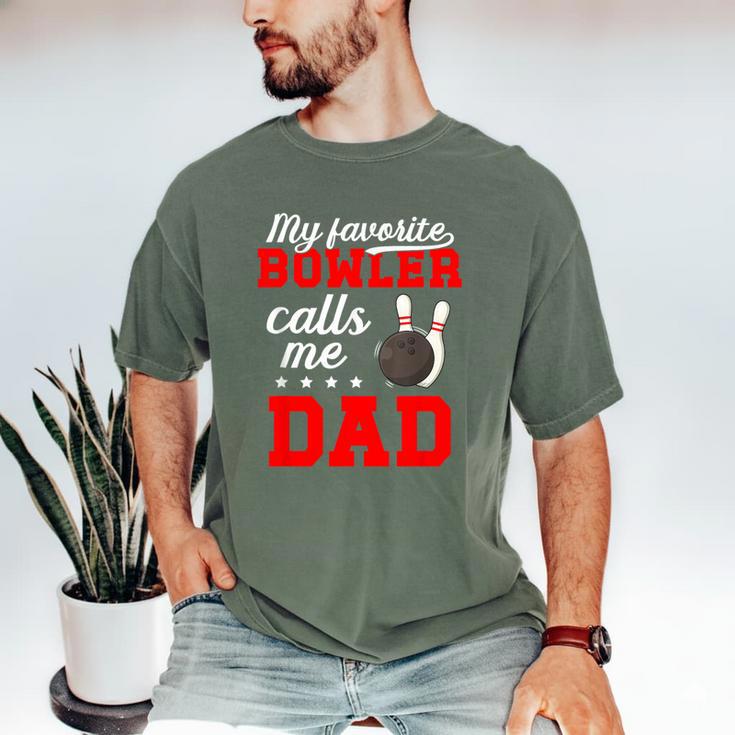 Proud Bowling Dad Of A Bowler Dad Bowling Father Men's Comfort Colors T-Shirt