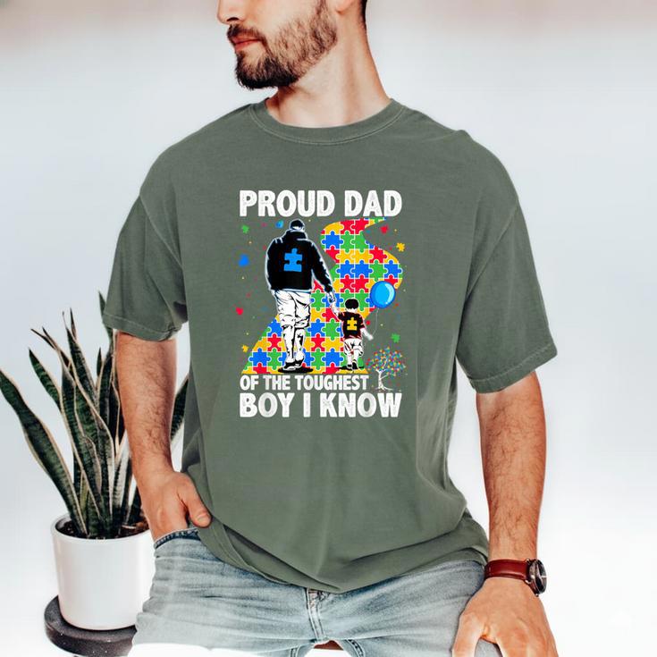 Proud Dad Of The Toughest Boy Autism Awareness Father Autism Men's Comfort Colors T-Shirt Proud Dad Of The Toughest Boy Autism Awareness Father Autism Men's Comfort Colors T-Shirt