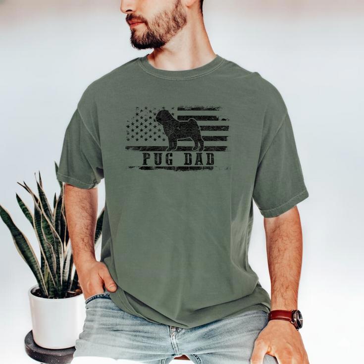 Pug Dad Distressed American Flag Patriotic Dog Men's Comfort Colors T-Shirt Pug Dad Distressed American Flag Patriotic Dog Men's Comfort Colors T-Shirt