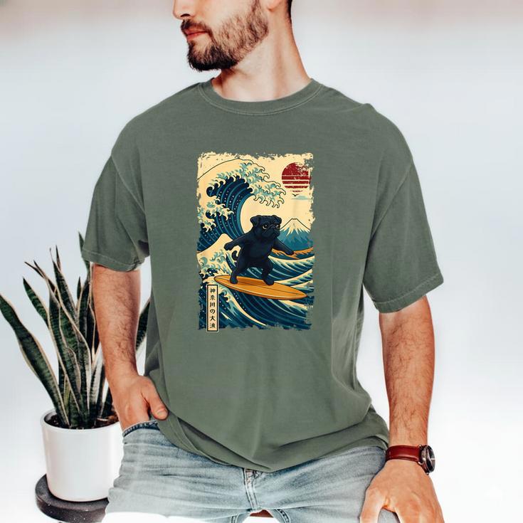 Pug Japanese Kanagawa Wave Surfing Japan Mom Dad Kids Men's Comfort Colors T-Shirt