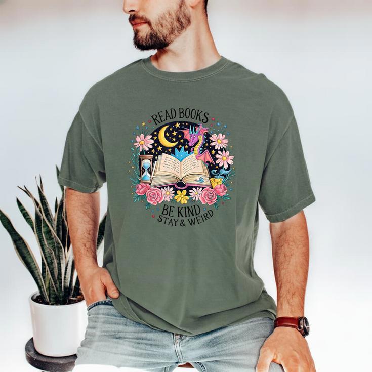 Read Books Be Kind Stay Weird Dragon Men's Comfort Colors T-Shirt