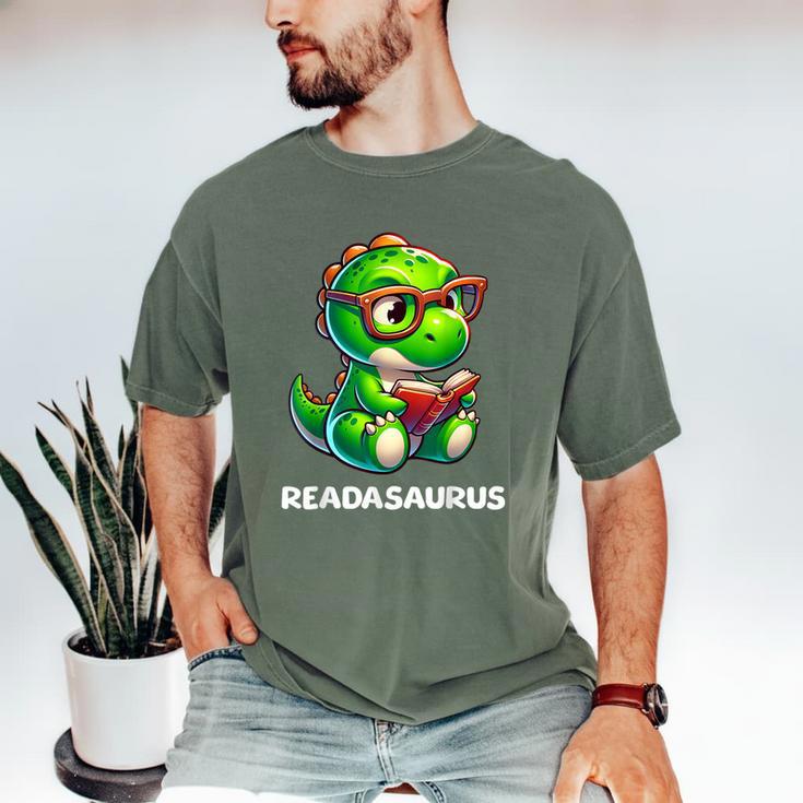 Readasaurus Reading Dinosaur Book Reader Bookworm Men's Comfort Colors T-Shirt