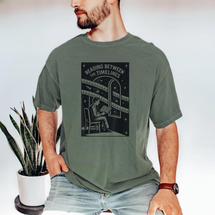Reading Between The Timelines Time Travel Books Men's Comfort Colors T-Shirt
