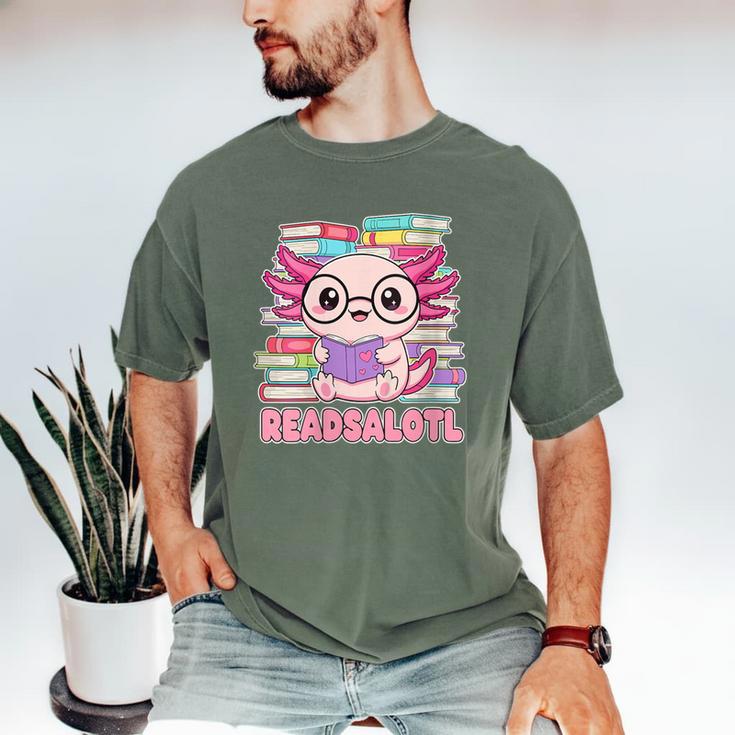 Readsalotl Axolotl Reading Book Bookworm Men's Comfort Colors T-Shirt