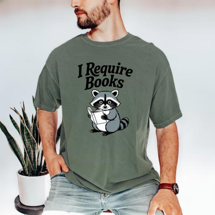 I Require Books Raccoon Reading For Book Lovers Men's Comfort Colors T-Shirt