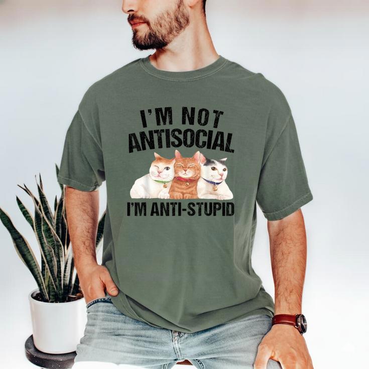 Sarcasm Cat Sarcastic Introvert Antisocial Cat Lover Men's Comfort Colors T-Shirt Sarcasm Cat Sarcastic Introvert Antisocial Cat Lover Men's Comfort Colors T-Shirt