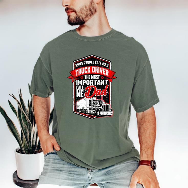 Semi Truck Driver For Truckers And Dads Small Men's Comfort Colors T-Shirt