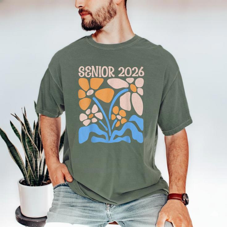 Senior 2026 Retro Groovy Flowers Graduation Men's Comfort Colors T-Shirt