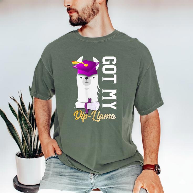 Senior Graduation 2020 Got My Dip-Llama Diploma Llama Pun Men's Comfort Colors T-Shirt