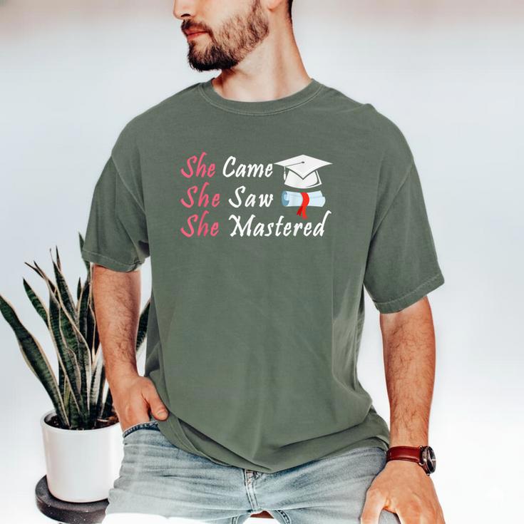 She Came She Saw She Mastered Graduation Men's Comfort Colors T-Shirt