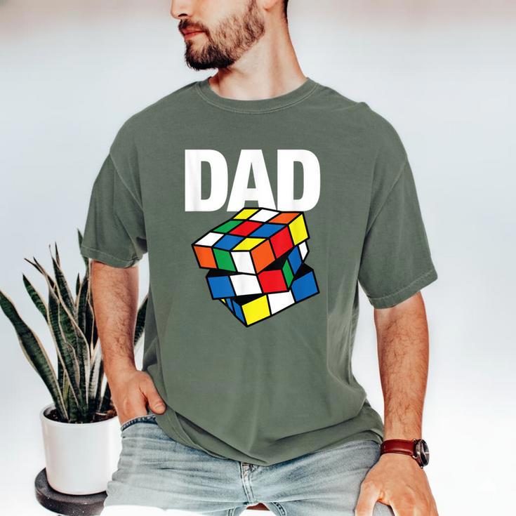 Speed Cubing Dad Puzzle Cuber Cube Kids Men's Comfort Colors T-Shirt