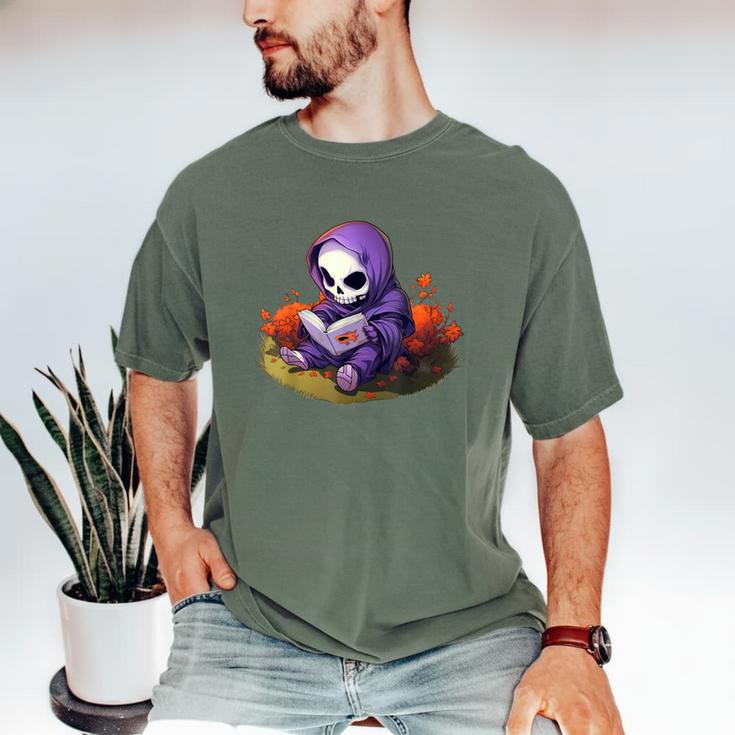 Spooky Grim Reaper Reading A Book Cute Creepy Halloween Men's Comfort Colors T-Shirt Spooky Grim Reaper Reading A Book Cute Creepy Halloween Men's Comfort Colors T-Shirt