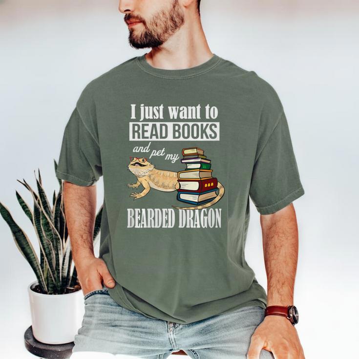 Tiny Dinosaur Read Books & Pet My Bearded Dragon Lover Premium Tri-Blend Men's Comfort Colors T-Shirt