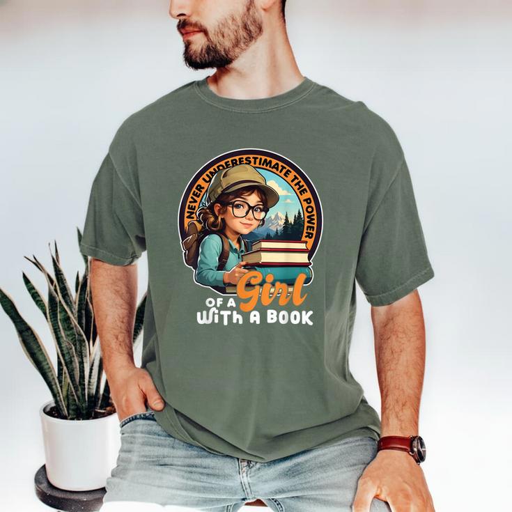 Never Underestimate The Power Of a Girl With a Book Reading Men's Comfort Colors T-Shirt