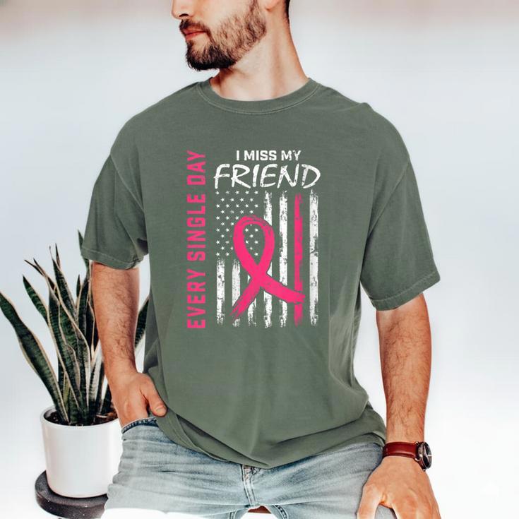 I Wear Pink In Memory Of Friend Breast Cancer Awareness Flag Men's Comfort Colors T-Shirt I Wear Pink In Memory Of Friend Breast Cancer Awareness Flag Men's Comfort Colors T-Shirt