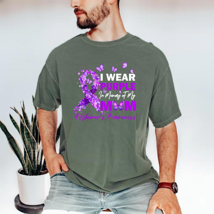 I Wear Purple In Memory Of My Mom Alzheimers Awareness Men's Comfort Colors T-Shirt I Wear Purple In Memory Of My Mom Alzheimers Awareness Men's Comfort Colors T-Shirt
