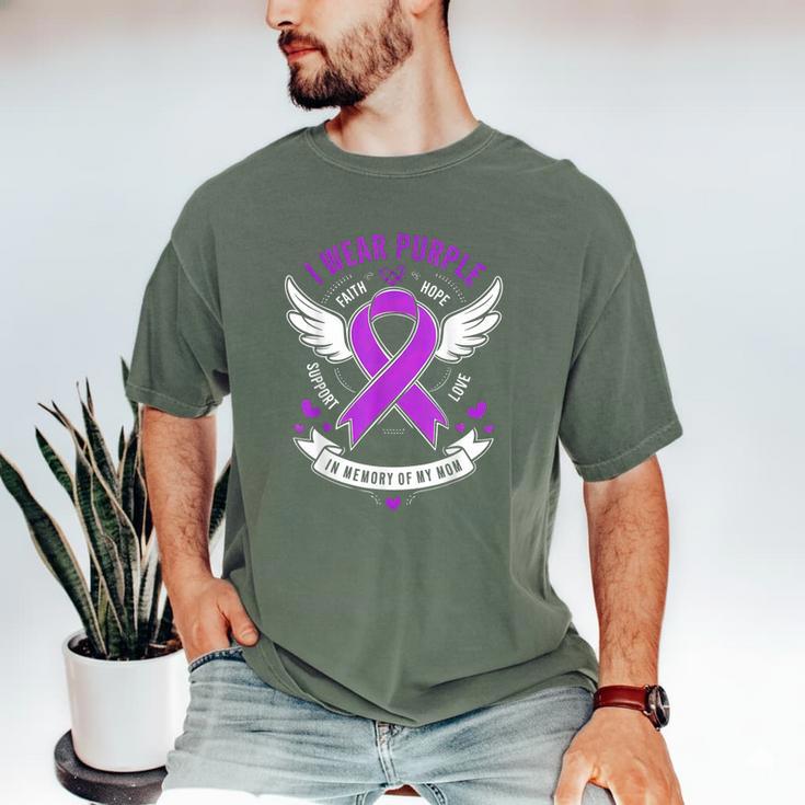 I Wear Purple In Memory Of My Mom Alzheimers Awarenesss Men's Comfort Colors T-Shirt