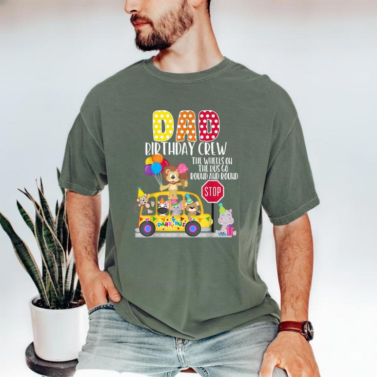 The Wheels On The Bus Dad Birthday Crew Party Toddler Kids Men's Comfort Colors T-Shirt