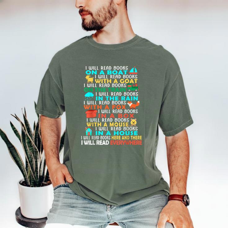 I Will Read Books On A Boat Kids Reading Read Books Men's Comfort Colors T-Shirt I Will Read Books On A Boat Kids Reading Read Books Men's Comfort Colors T-Shirt