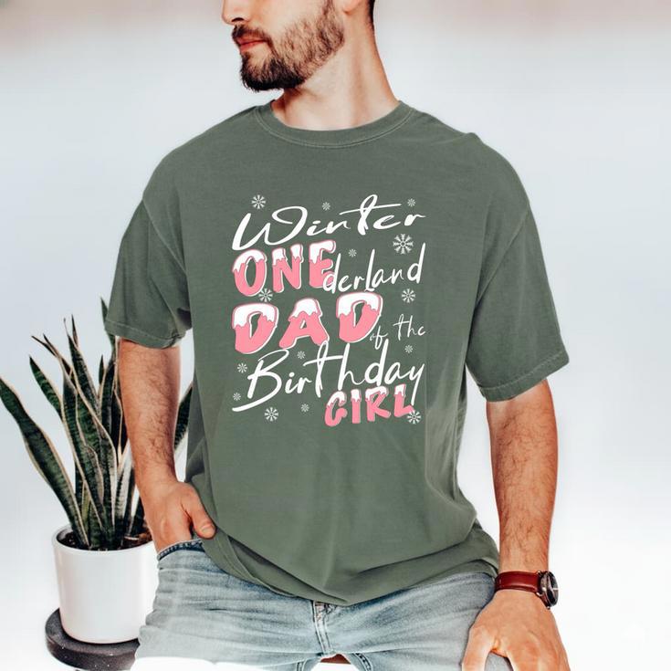 Winter Onederland 1st Birthday Theme Dad Of Birthday Girl Men's Comfort Colors T-Shirt
