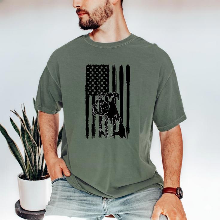 American Flag USA Patriot Boxer Dog Dad Men's Comfort Colors T-Shirt