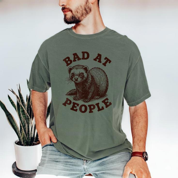 Bad At People Ferret Introvert Saying Slogan Tee Men's Comfort Colors T-Shirt