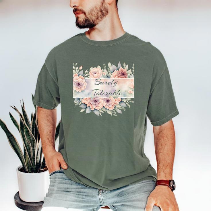Barely Tolerable Book Floral Bookworm Lover Bookish Premium Men's Comfort Colors T-Shirt