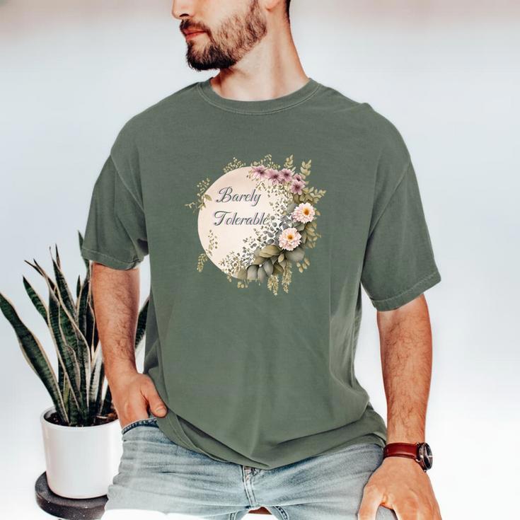 Barely Tolerable Book Lover Bookish Floral Bookworm Men's Comfort Colors T-Shirt