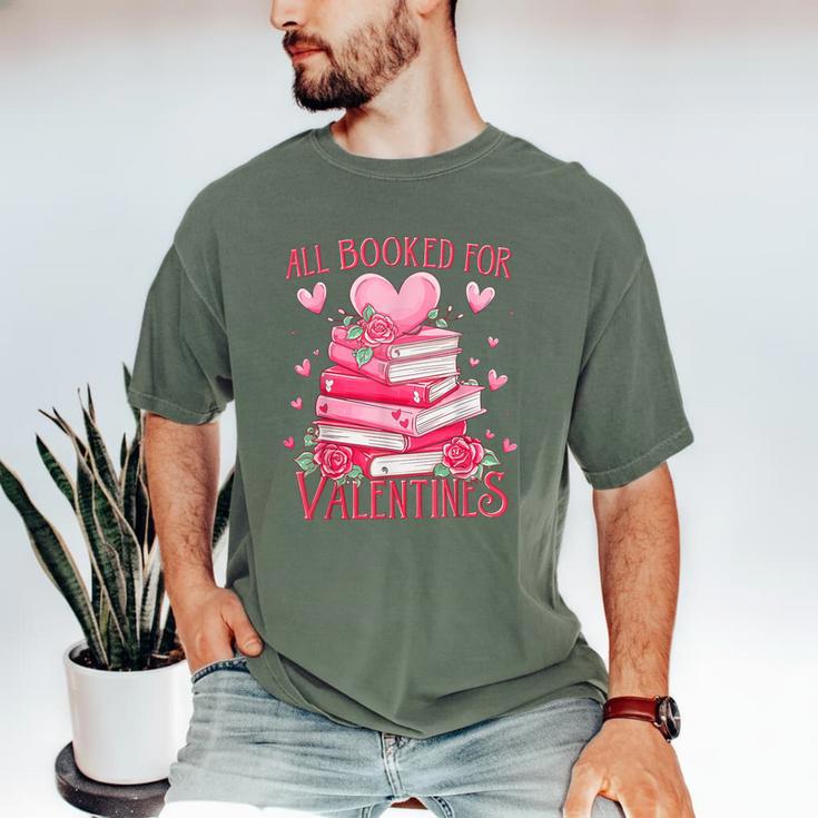 All Booked For Valentine Books Lover Teacher Floral Men's Comfort Colors T-Shirt