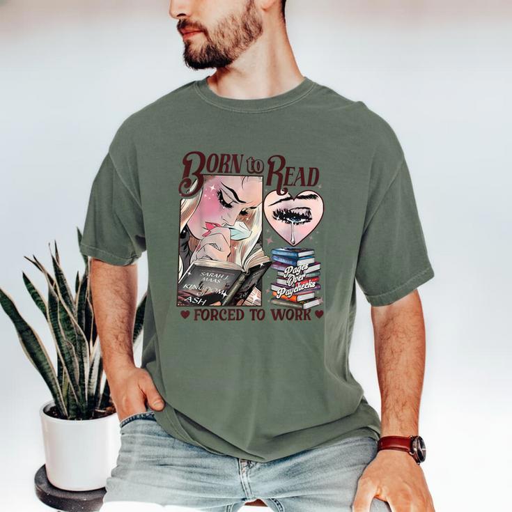 Born To Read Forced To Work Booklover -Adults Book Lovers Casual Grey Small Men's Comfort Colors T-Shirt