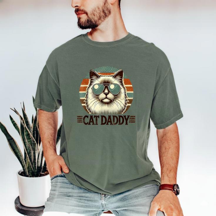Cat Daddy Cool Ragdoll Cat Father's Day Retro Cat Dad Men's Comfort Colors T-Shirt