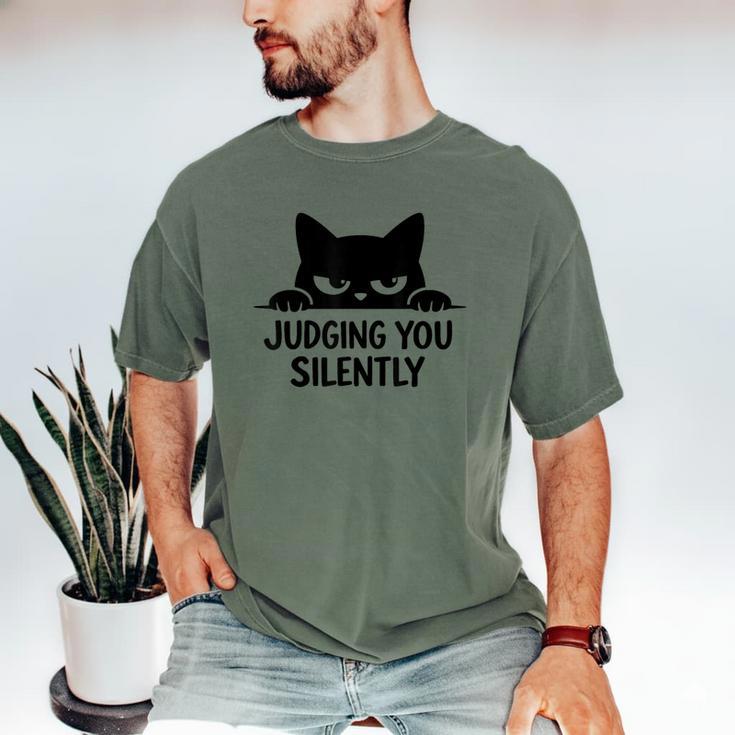 Cat For Cat Lover Mom Dad Cat Judging You Silently Men's Comfort Colors T-Shirt