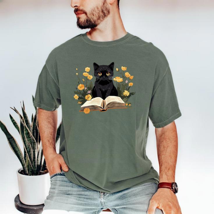 Cat Shirts For Women Book Lover Shirt Cute Cat And Book Premium Tri-Blend Men's Comfort Colors T-Shirt