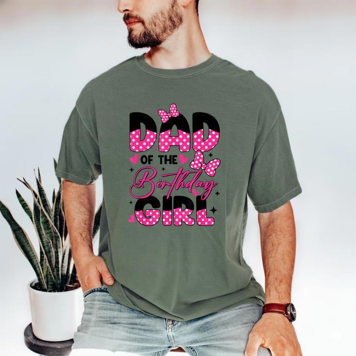 Dad Of The Birthday Girl Pink Family Birthday Girls Party Men's Comfort Colors T-Shirt