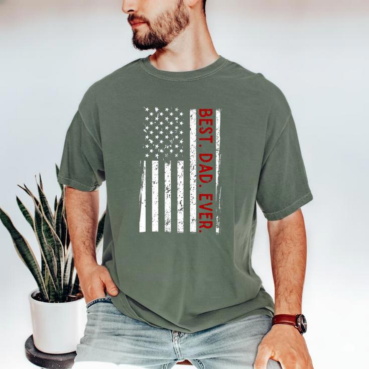 Distressed US American Flag Father Shirt Best Dad Ever Men's Comfort Colors T-Shirt