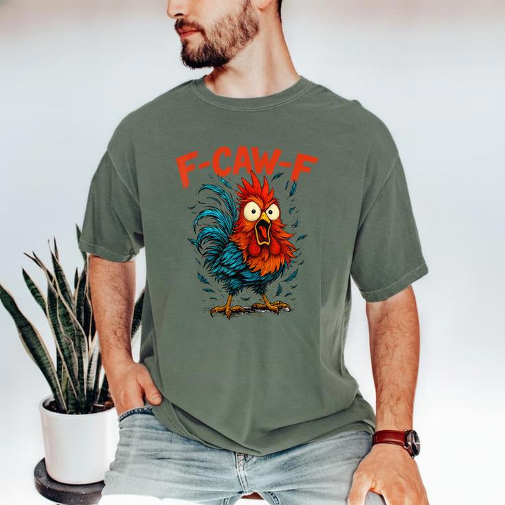 F-Caw-F Rooster F Awk F Chicken Coffee Romance Books Lover Men's Comfort Colors T-Shirt