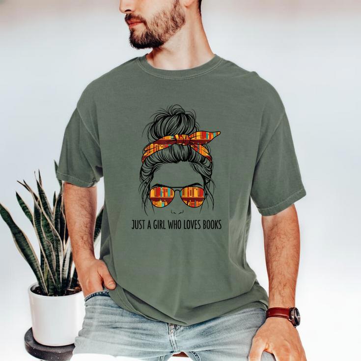 Just a Girl Who Loves Books Pajamas Shirt Reading Book Lover Men's Comfort Colors T-Shirt