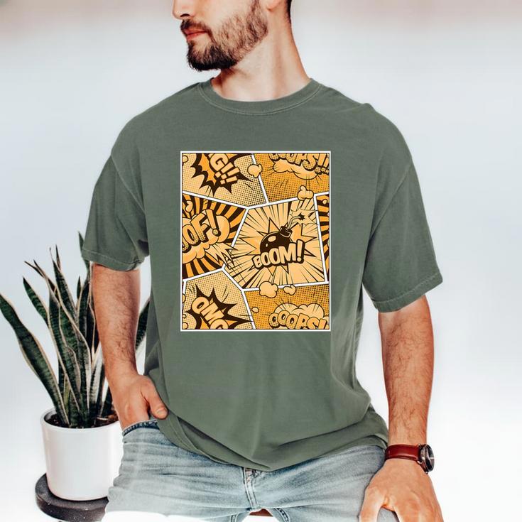 Orange Comic Book Orange Color Graphic Premium Tri-Blend Men's Comfort Colors T-Shirt