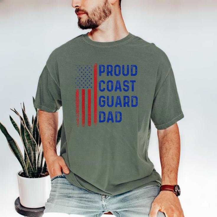Retro Proud Coast Guard Dad Graduation Dad Usa Flag Outfit Men's Comfort Colors T-Shirt