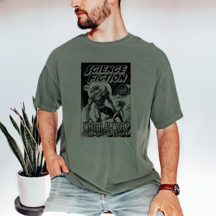 Science Fiction Writer At Work Vintage Book Cover Men's Comfort Colors T-Shirt