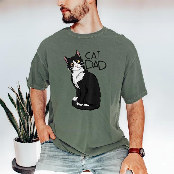 Tuxedo Cat Dad Cat Dad Tuxedo Cat Dad Men's Comfort Colors T-Shirt