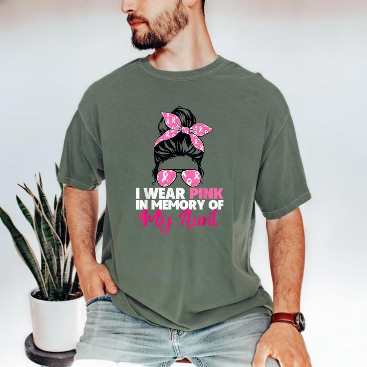I Wear Pink In Memory Of My Aunt Breast Cancer Awareness Men's Comfort Colors T-Shirt
