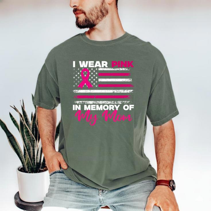 I Wear Pink In Memory Of My Mom Breast Cancer Awareness Premium Tri-Blend Men's Comfort Colors T-Shirt