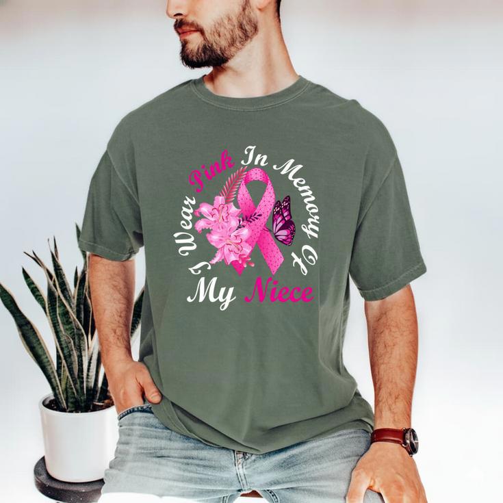 I Wear Pink In Memory Of My Niece Breast Cancer Awareness Men's Comfort Colors T-Shirt